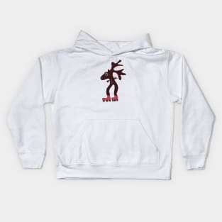 Deer on skates Kids Hoodie